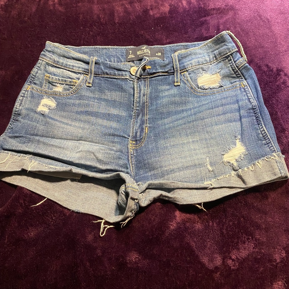 Hollister Women's Distressed Blue Jean Shorts